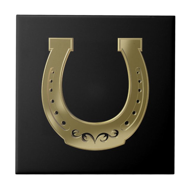 Golden horseshoe ceramic tile (Front)