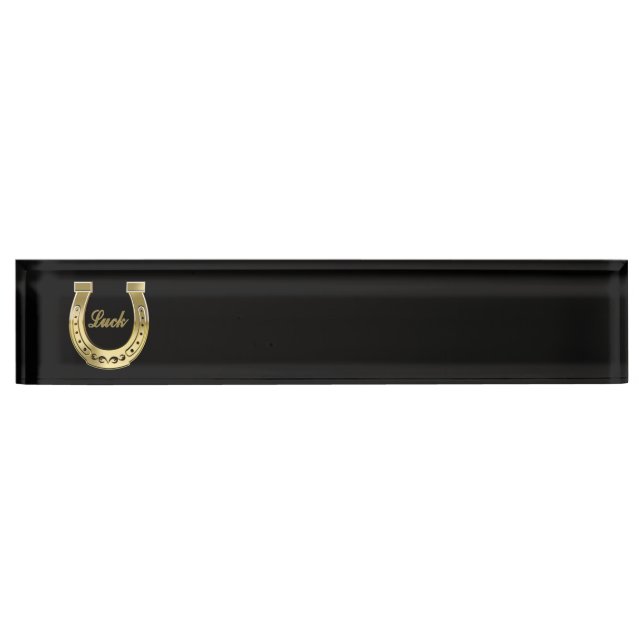 Golden horseshoe desk name plate (Front)