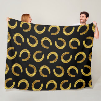 Golden horseshoe fleece blanket