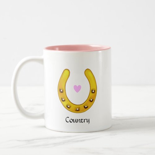 Golden Horseshoe  Heart Two_Tone Coffee Mug