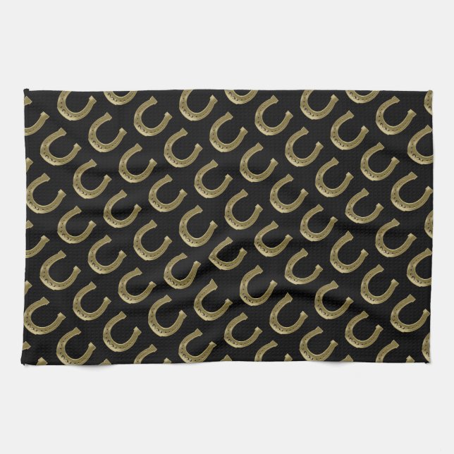 Golden horseshoe kitchen towel (Horizontal)
