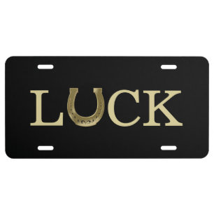 Golden horseshoe license plate