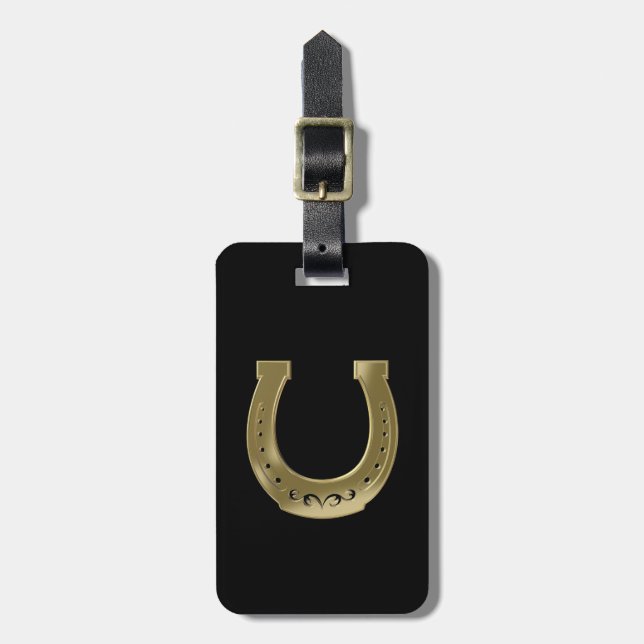Golden horseshoe luggage tag (Front Vertical)