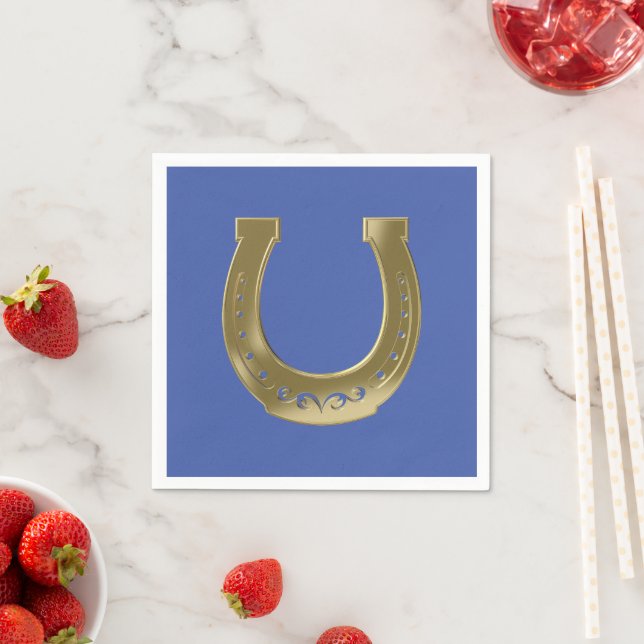 Golden horseshoe napkins (Insitu)