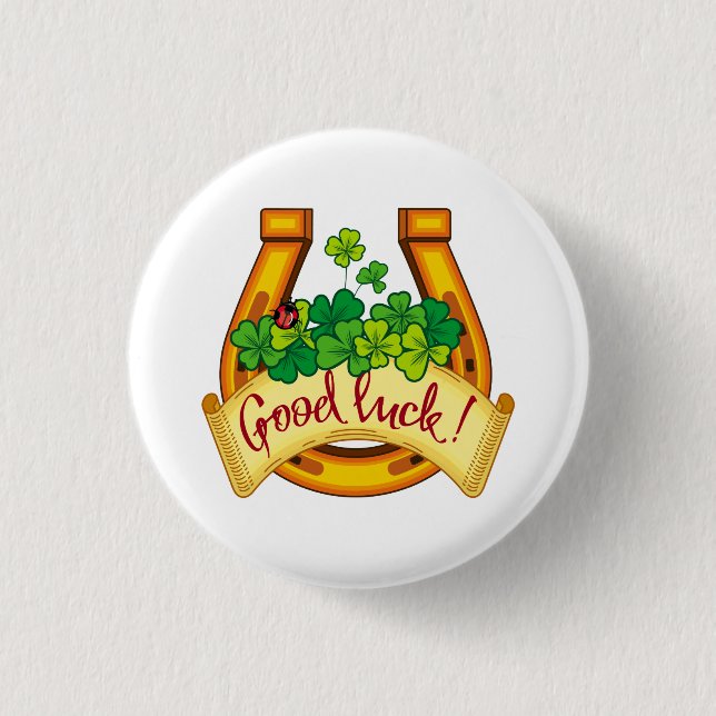 Golden horseshoe pinback button (Front)