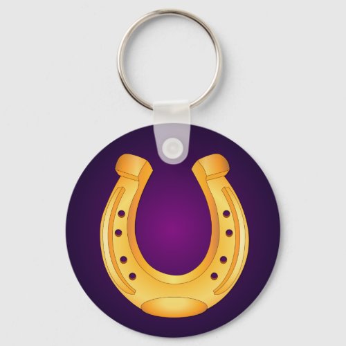 Golden Horseshoe Purple Keychain
