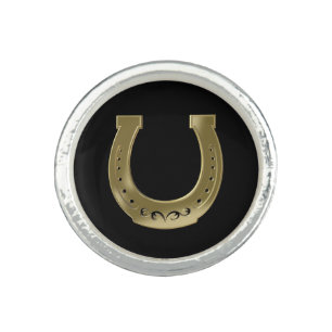 Golden horseshoe ring