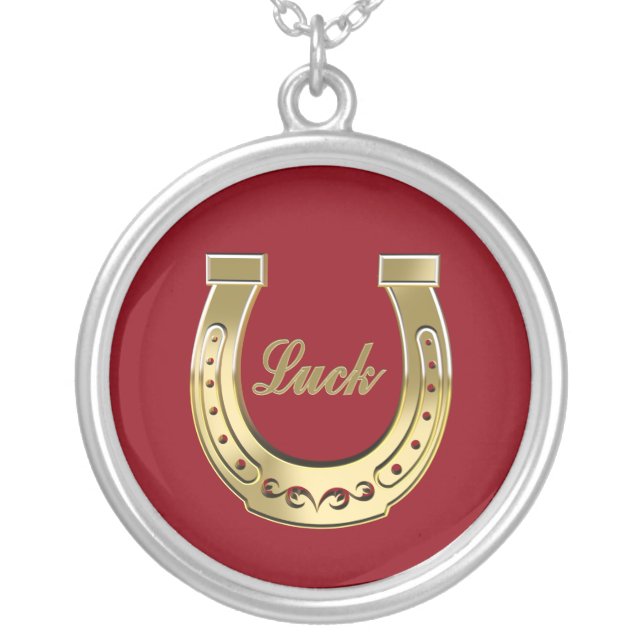 Golden horseshoe silver plated necklace (Front)