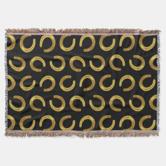 Golden horseshoe throw blanket