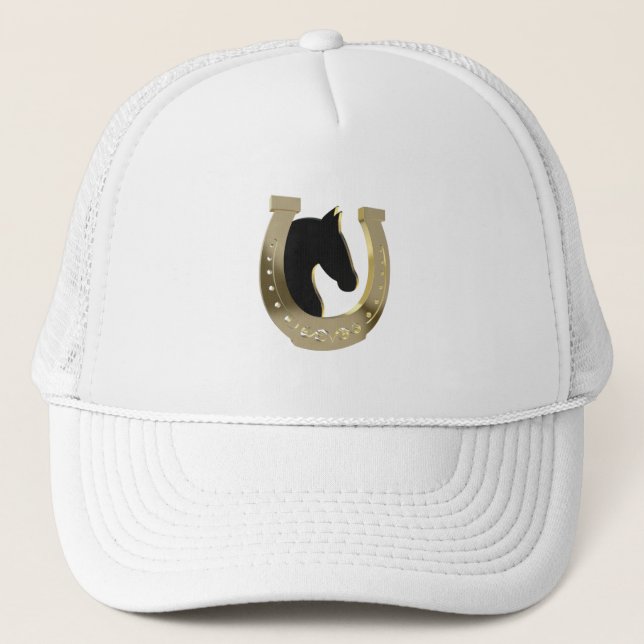 Golden horseshoe trucker hat (Front)