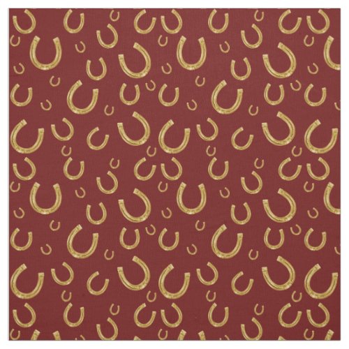 Golden horseshoes pattern fabric