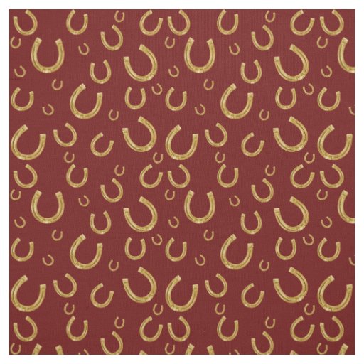 Golden horseshoes pattern fabric