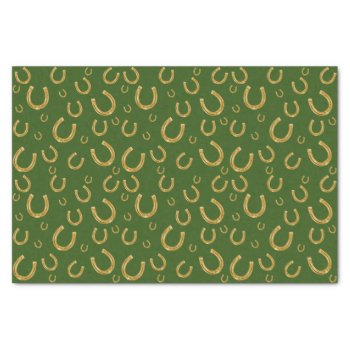 Golden Horseshoes Pattern Tissue Paper by stickywicket at Zazzle