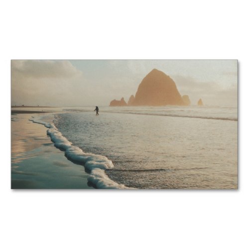 Golden hour at Cannon Beach  Business Card Magnet