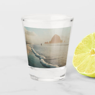 Golden hour at Cannon Beach Shot Glass