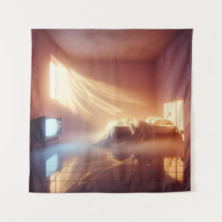 Golden Hour Bedroom Glow – Cozy Dreamcore Mood Tapestry