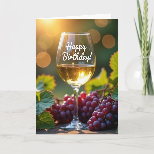 Golden Hour Birthday Glass Card (Front)