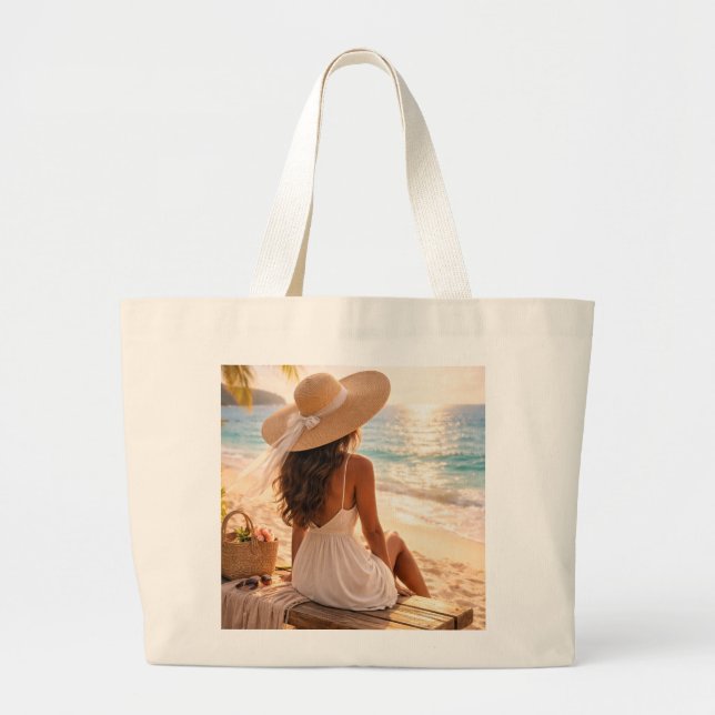 Golden Hour Bliss Large Tote Bag (Front)