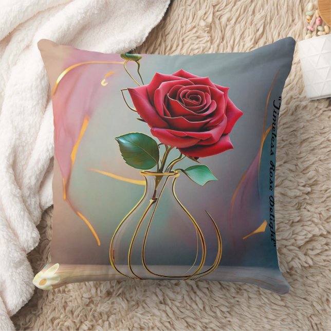 "Golden Hour Bloom" Throw Pillow (Blanket)