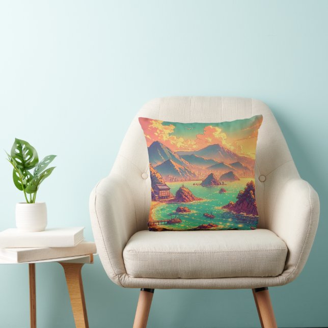 Golden Hour by the Bay Throw Pillow (Chair)