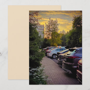 Golden Hour Cityscape by Sotnichenko – Customize Thank You Card