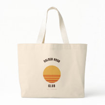 Golden Hour Club Retro Sunset Jumbo Tote Bag