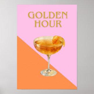 Golden Hour Cocktail Wall Art