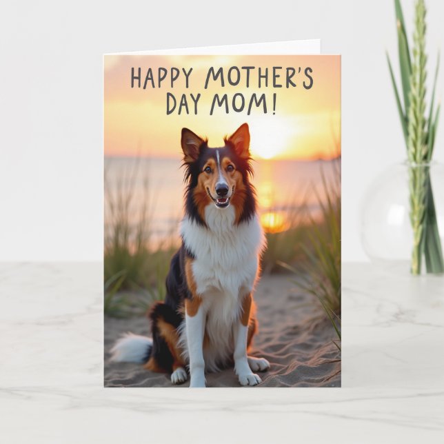 Golden Hour Dog Moms Day Card (Front)