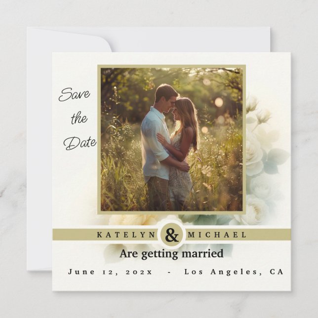 Golden Hour Embrace - Save the Date Invitation (Front)