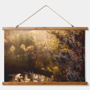 Golden Hour Evergreen Hanging Tapestry