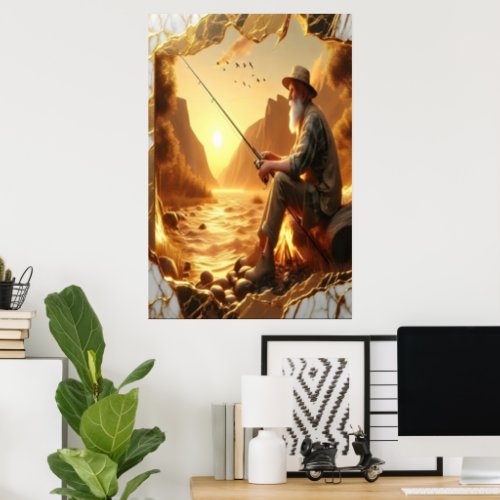 Golden Hour Fishing Poster
