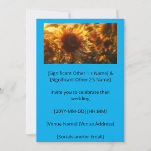 Golden Hour Huge Blooming Sunflower (AI) Invitation