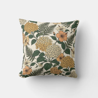 Golden Hour Hydrangeas Throw Pillow