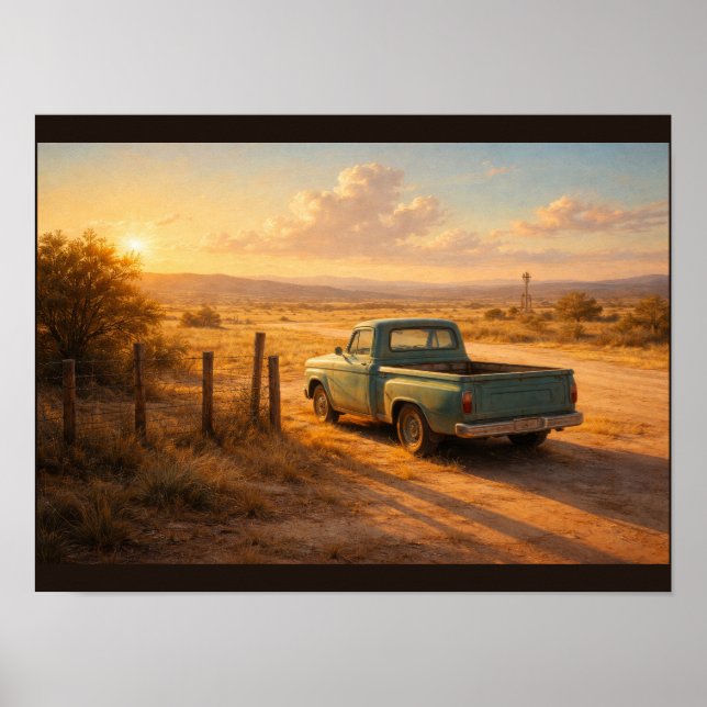 Golden hour in Texas countryside Poster (Front)