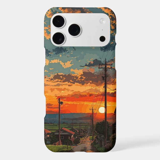 Golden Hour Japanese Countryside Phone Case (Back)