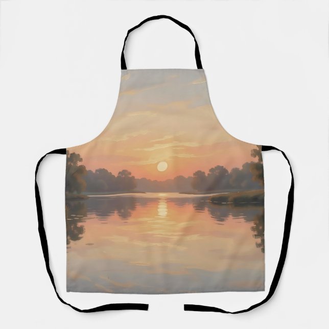 Golden Hour Lake Reflection Impressionist  Apron (Front)