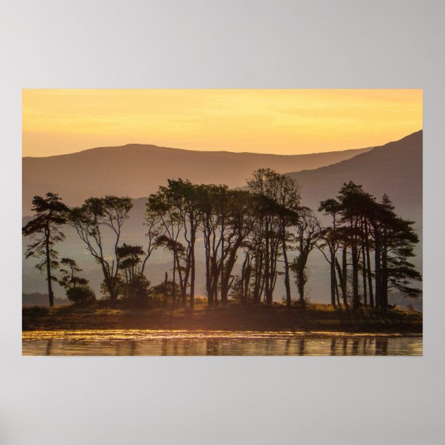 Golden Hour Lake Sunset Wall Art Landscape Print (Front)