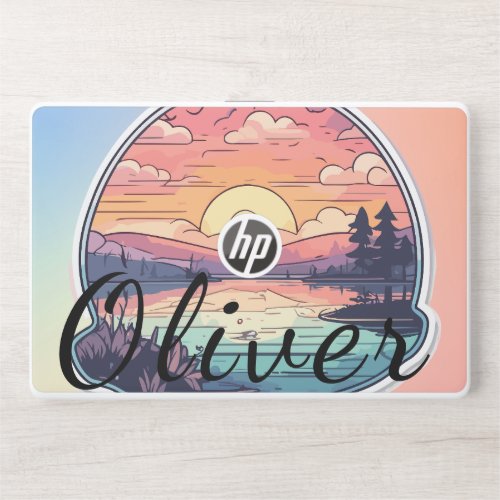 Golden Hour Lakeside Sunrise Art HP Laptop Skin