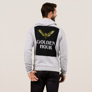 Golden Hour Motivational Text Minimalist Black Hoodie