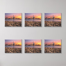 Golden Hour New York Skyline Multiple Panel Canvas