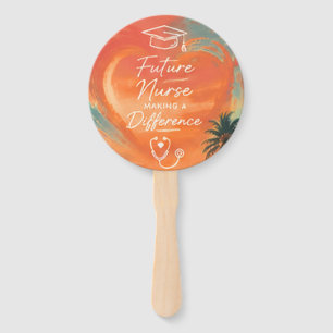 Golden Hour Nursing Graduation Cupcake Topper Fu Hand Fan