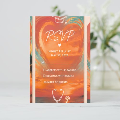 Golden Hour Nursing Graduation RSVP Card | Persona