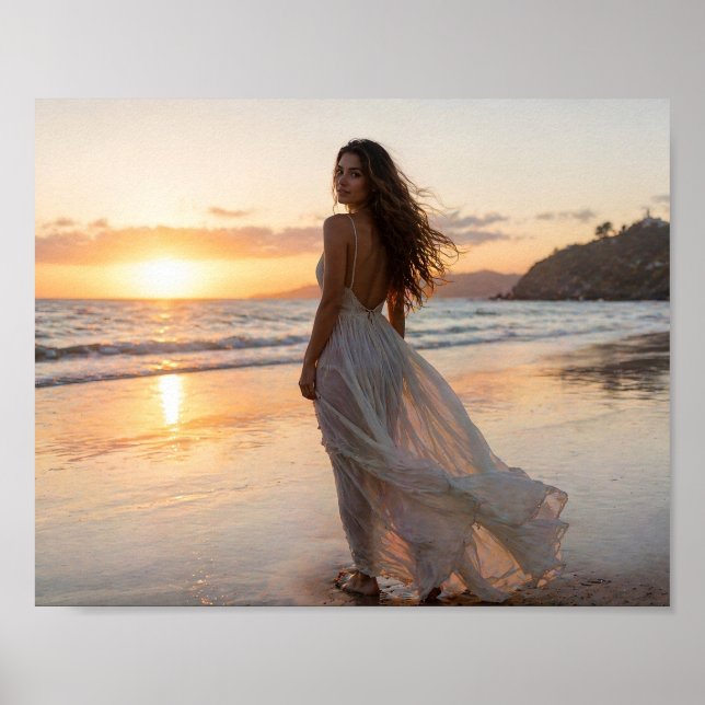 Golden Hour Ocean Breeze Poster (Front)