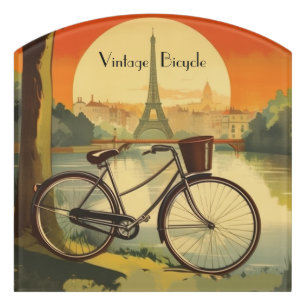 Golden Hour Parisian Cycle - Custom Door Sign