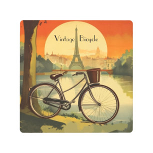 Golden Hour Parisian Cycle - Custom Metal Print