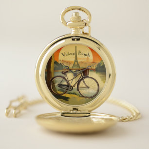 Golden Hour Parisian Cycle - Custom Pocket Watch