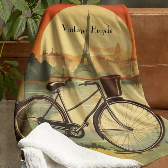 Golden Hour Parisian Cycle - Custom Sherpa Blanket (Creator Uploaded)