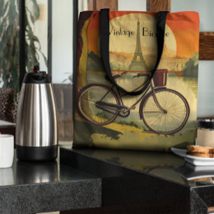 Golden Hour Parisian Cycle - Custom Tote Bag