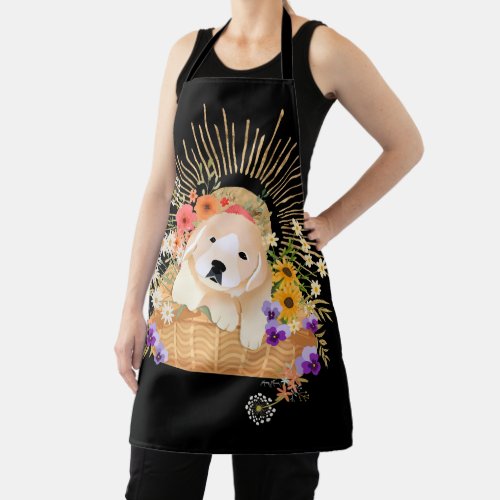 GOLDEN HOUR _ retriever  black groomingchef apron