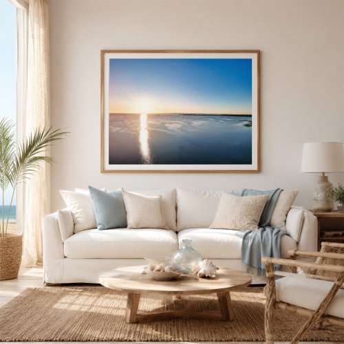 Golden Hour Seascape Drone Poster
